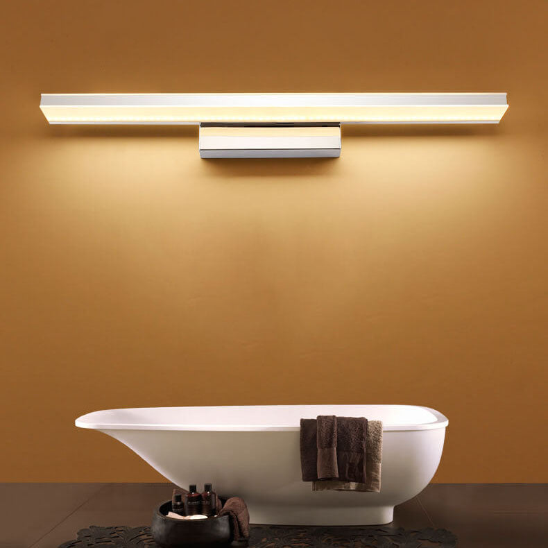Modern Minimalist Rectangular Column Stainless Steel Anti-Fog Vanity Light LED Wall Sconce Lamp For Bathroom & Living Room