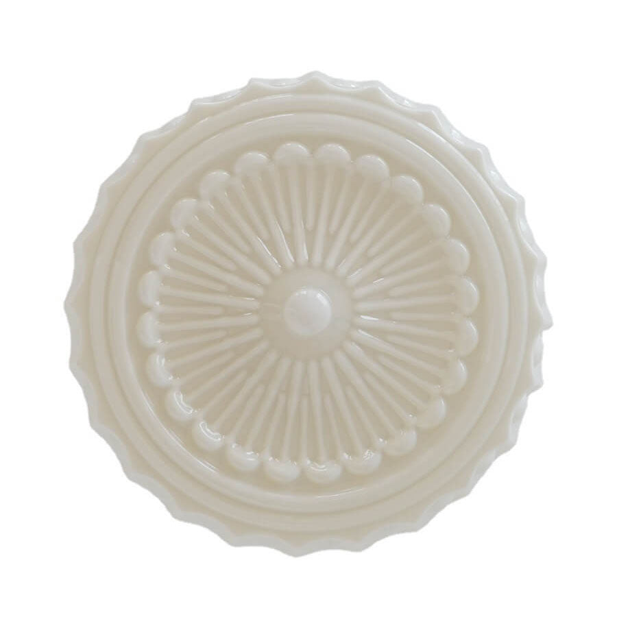 Traditional French Iron Glass Stripes Round Drum LED Semi-Flush Mount Ceiling Light For Living Room & Bedroom