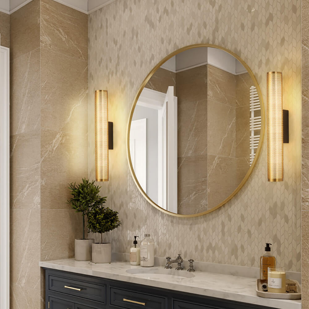 Modern Luxury Vanity Grid Column Hardware Acrylic LED Wall Sconce Lamp