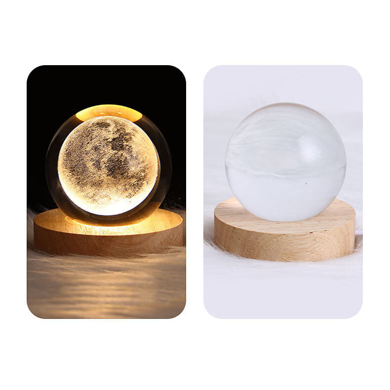 Contemporary Creative Star System Crystal Ball USB LED Night Light Table Lamp For Bedroom