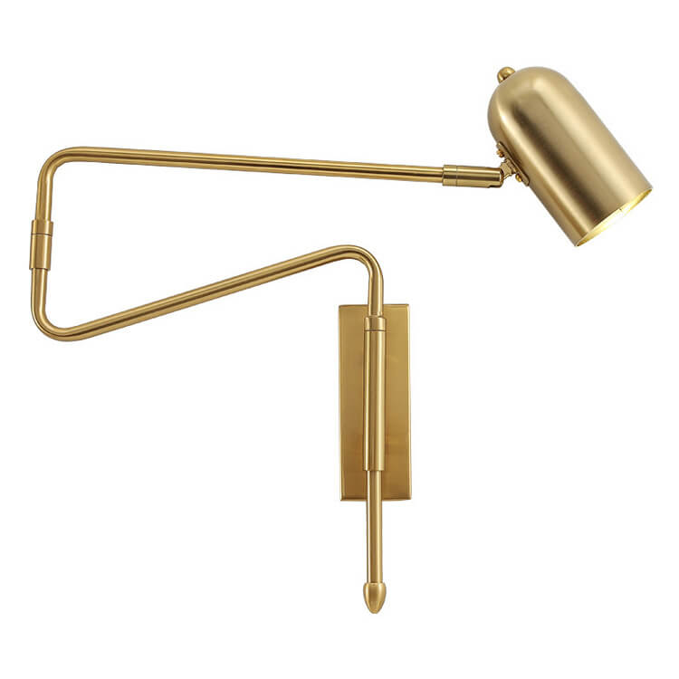Contemporary Nordic Iron Cylinder Long Pole Swing Arm Wall Sconce Lamp for Bedroom