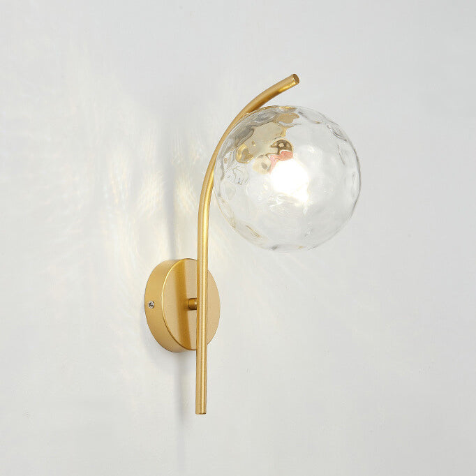 Nordic Arc Glass Globe 1-Light Wall Sconce Lamp