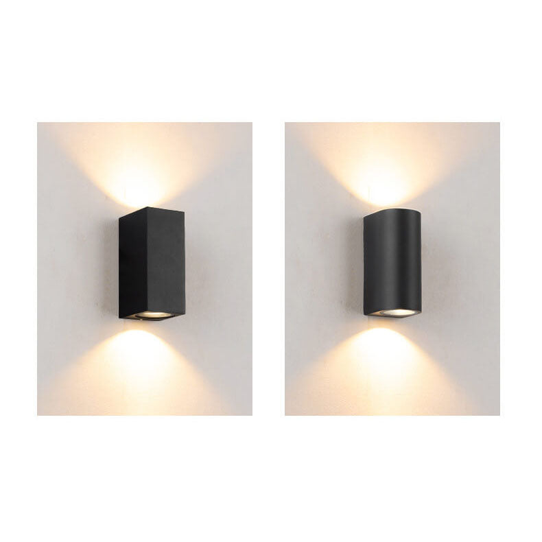 Modern Minimalist Outdoor Waterproof Aluminum Glass Cylinder 2-Light Wall Sconce Lamp for Outdoor Patio