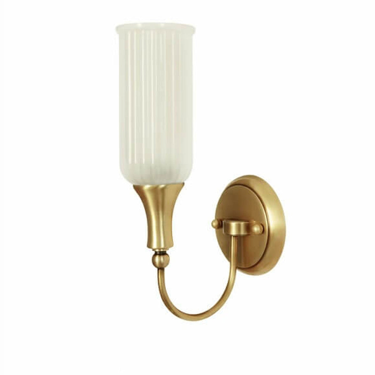 Vintage Rustic Brass Glass 1/2 Light Wall Sconce Lamp