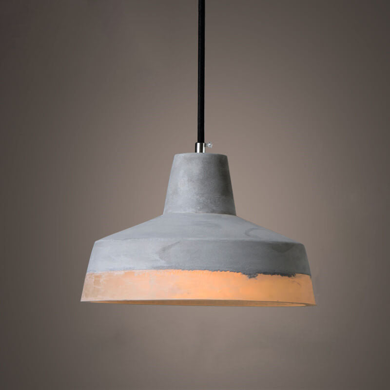 Industrial Minimalist Grey Shade 1-Light Cement Pendant Light