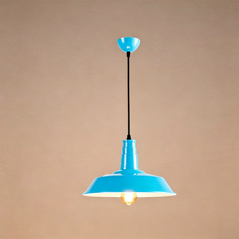 Contemporary Industrial Round Iron 1-Light Pendant Light For Living Room