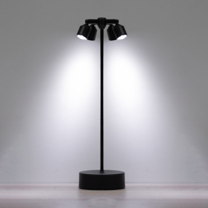 Modern Minimalist Cylindrical Iron PVC LED Table Lamp For Dining Room