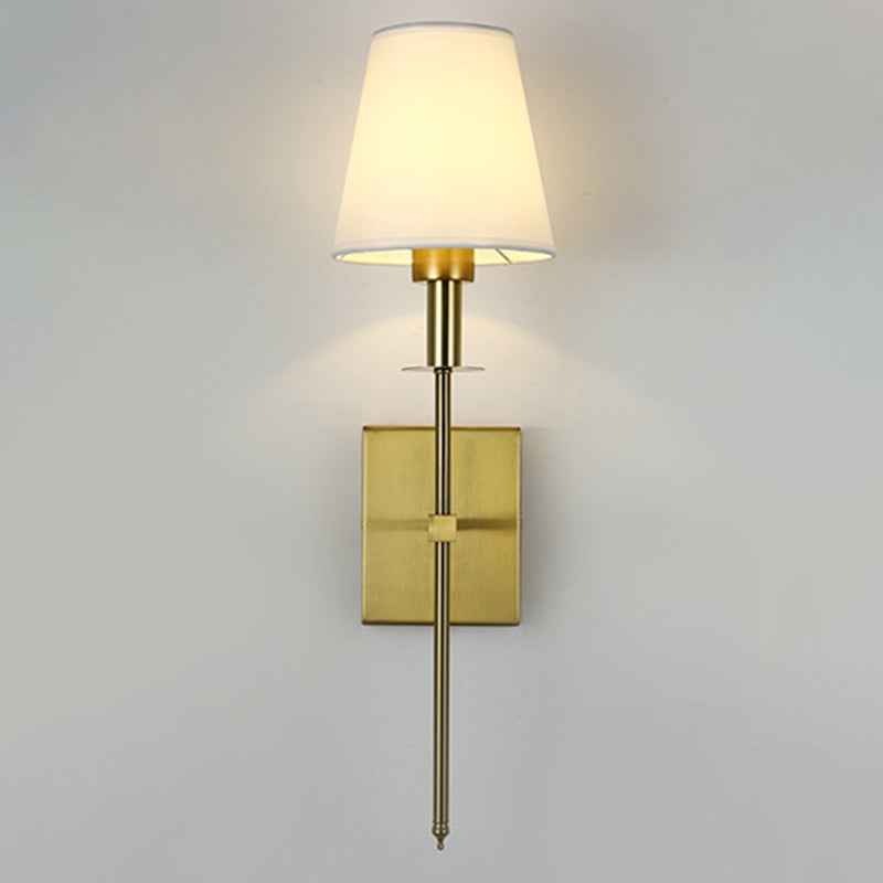 Contemporary Nordic Drum Iron Fabric 1-Light Wall Sconce Lamp For Living Room