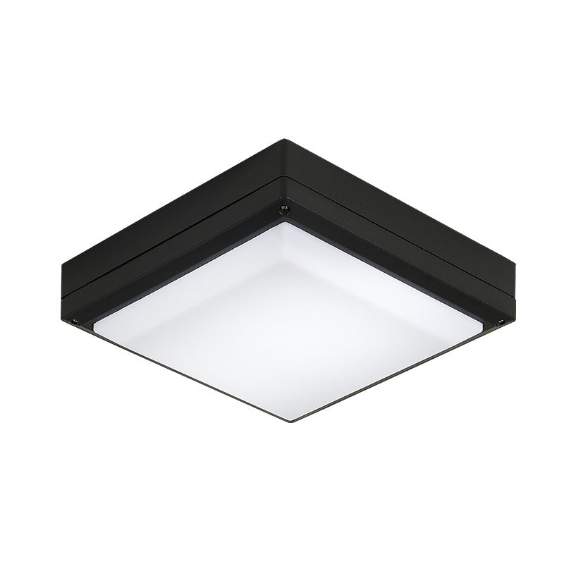 Modern Simplicity Waterproof Aluminum Acrylic Square Line LED Outdoor Flush Mount Ceiling Light For Outdoor Patio