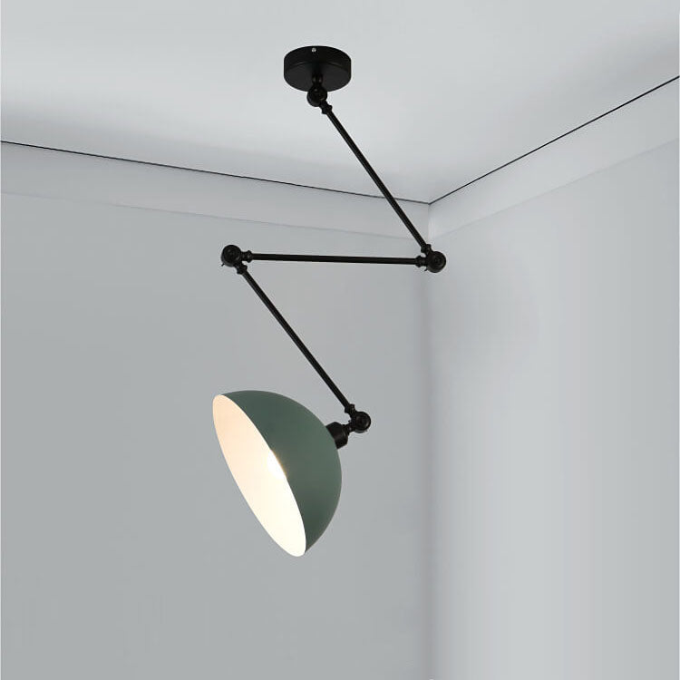 Nordic 1-Light Bowl Extendable Semi-Flush Mount Lighting