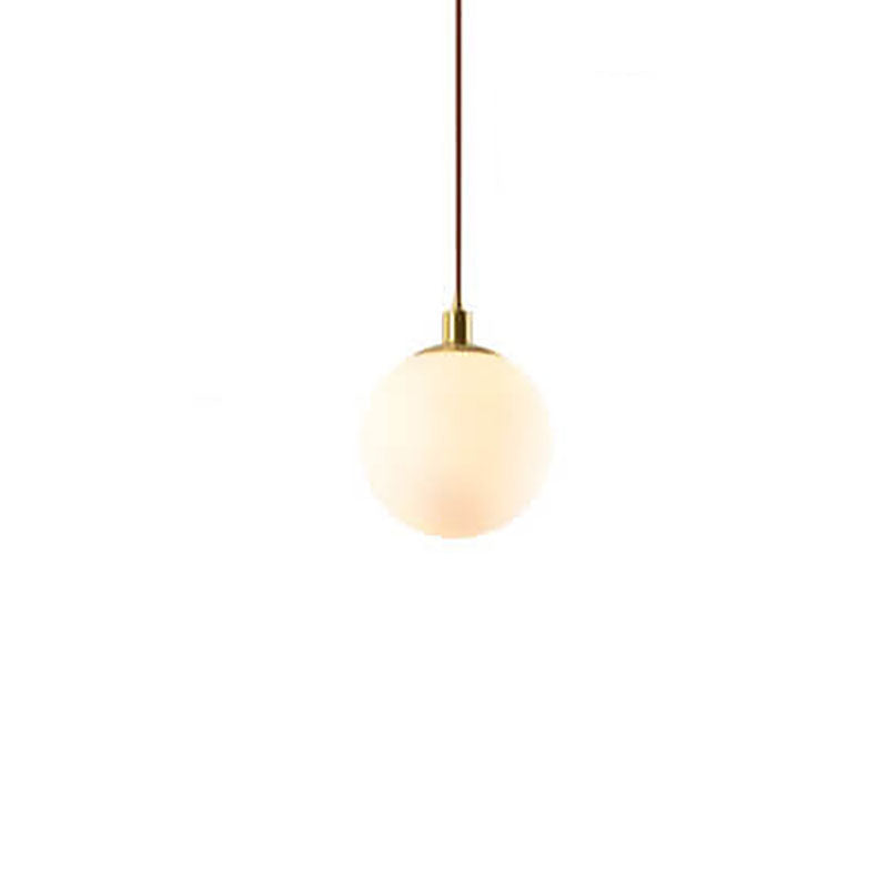 Contemporary Nordic Minimalist White Orb 1-Light Pendant Light For Bedroom