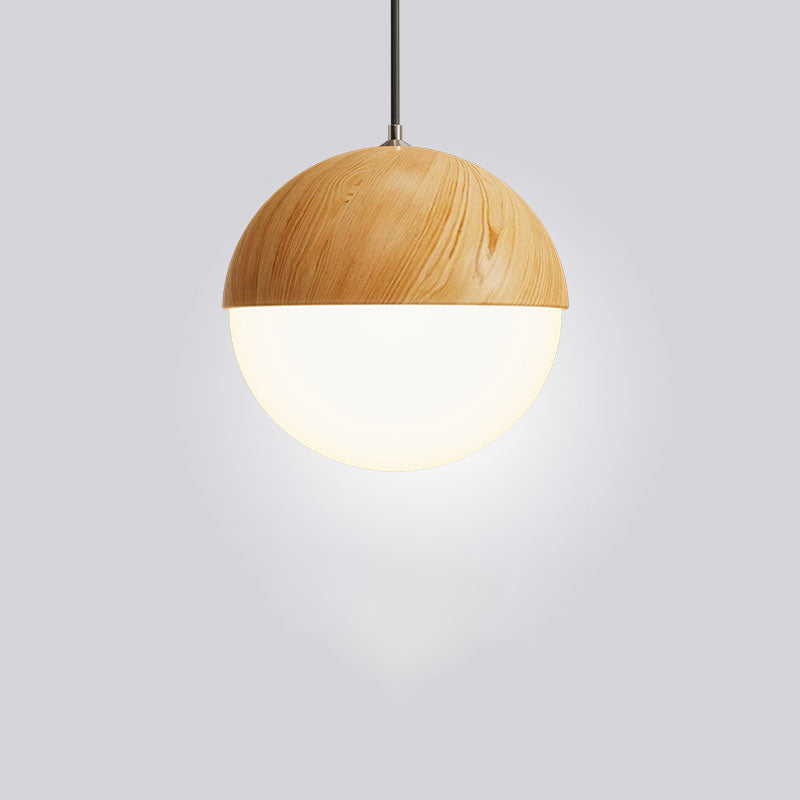 Traditional Japanese Iron Round Oval Iron 1-Light Pendant Light For Living Room & Bedroom