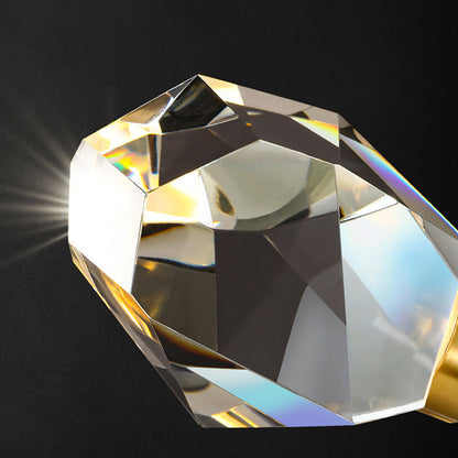 Modern Luxury Sparkling Crystal Stone Iron LED Pendant Light For Living Room