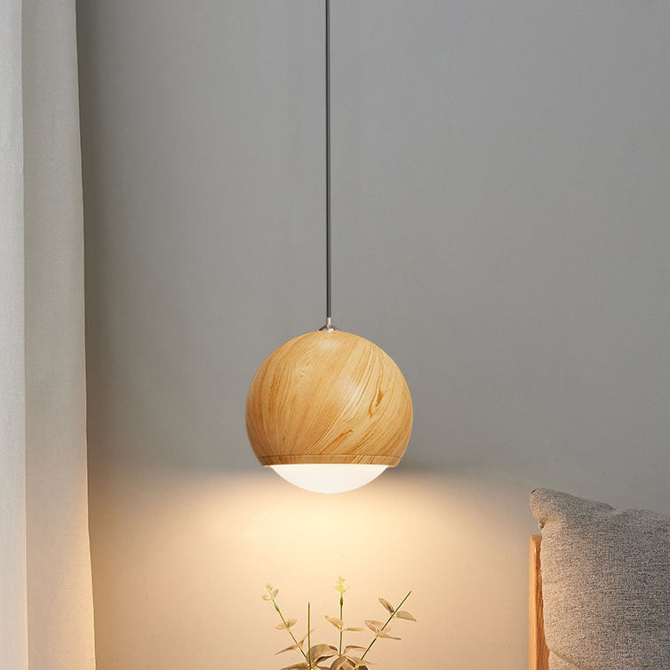 Traditional Japanese Iron Round Oval Iron 1-Light Pendant Light For Living Room & Bedroom