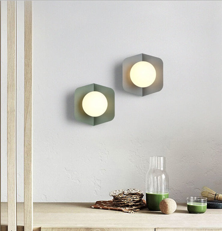 Contemporary Nordic Globe Glass Ball 1-Light Wall Sconce Lamp For Bedroom