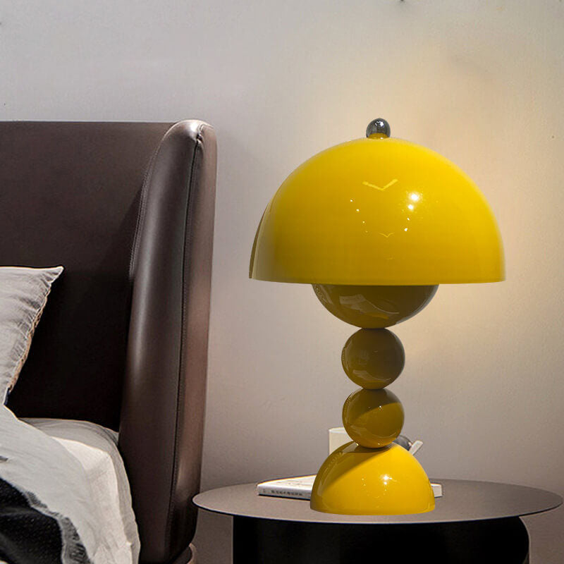 Contemporary Nordic Metal Mushroom Round Pod 1-Light Table Lamp for Bedroom