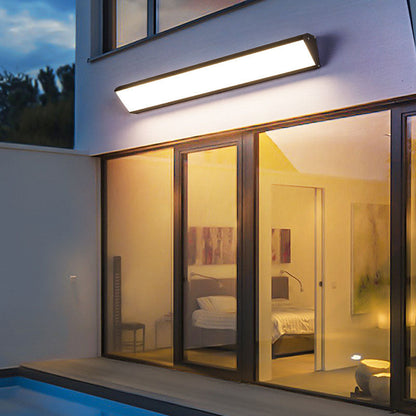 Contemporary Industrial Rectangular Aluminum PC Waterproof LED Wall Sconce Lamp For Outdoor Patio