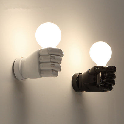 Contemporary Creative Resin Fist 1- Light Wall Sconce Lamp for Living Room