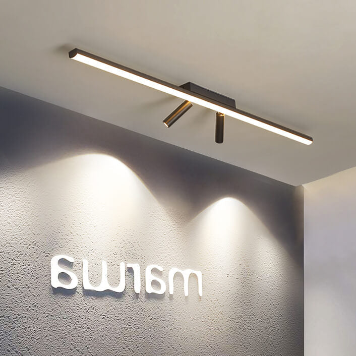 Modern Minimalist Long Strip Iron Acrylic LED Spotlight Flush Mount Ceiling Light