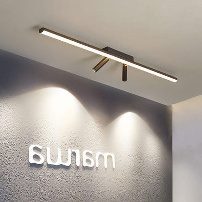 Modern Minimalist Long Strip Iron Acrylic LED Spotlight Flush Mount Ceiling Light