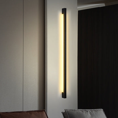 Modern Simplicity Long Strip Iron Silicone LED Wall Sconce Lamp for Living Room