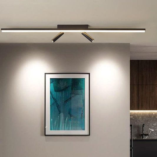 Modern Minimalist Long Strip Iron Acrylic LED Spotlight Flush Mount Ceiling Light