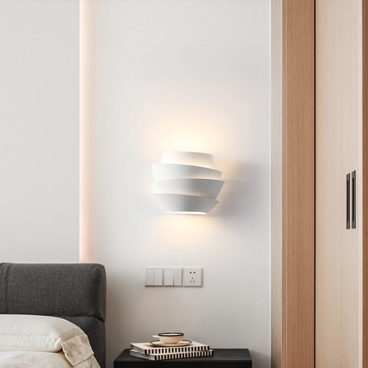 Nordic Minimalist Layers Half Cylinder Iron 2-Light Wall Sconce Lamp