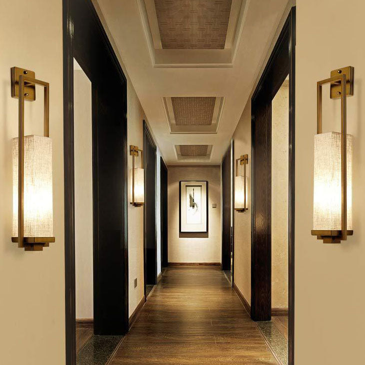 Modern Classical Minimalist Iron Cloth 1-Light Wall Sconce Lamp