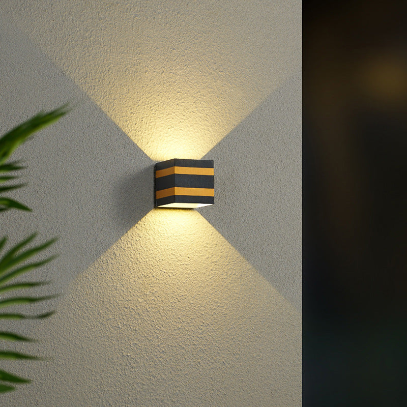 Modern Minimalist Square Cube Aluminum Waterproof LED Wall Sconce Lamp For Outdoor