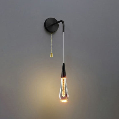 Modern Luxury Teardrop Shape Crystal LED Wall Sconce Lamp For Bedroom