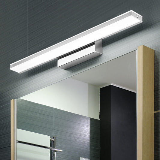 Modern Minimalist Rectangular Column Stainless Steel Anti-Fog Vanity Light LED Wall Sconce Lamp For Bathroom & Living Room
