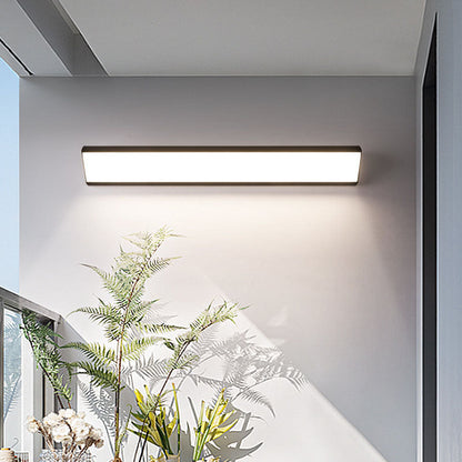 Contemporary Industrial Rectangular Aluminum PC Waterproof LED Wall Sconce Lamp For Outdoor Patio