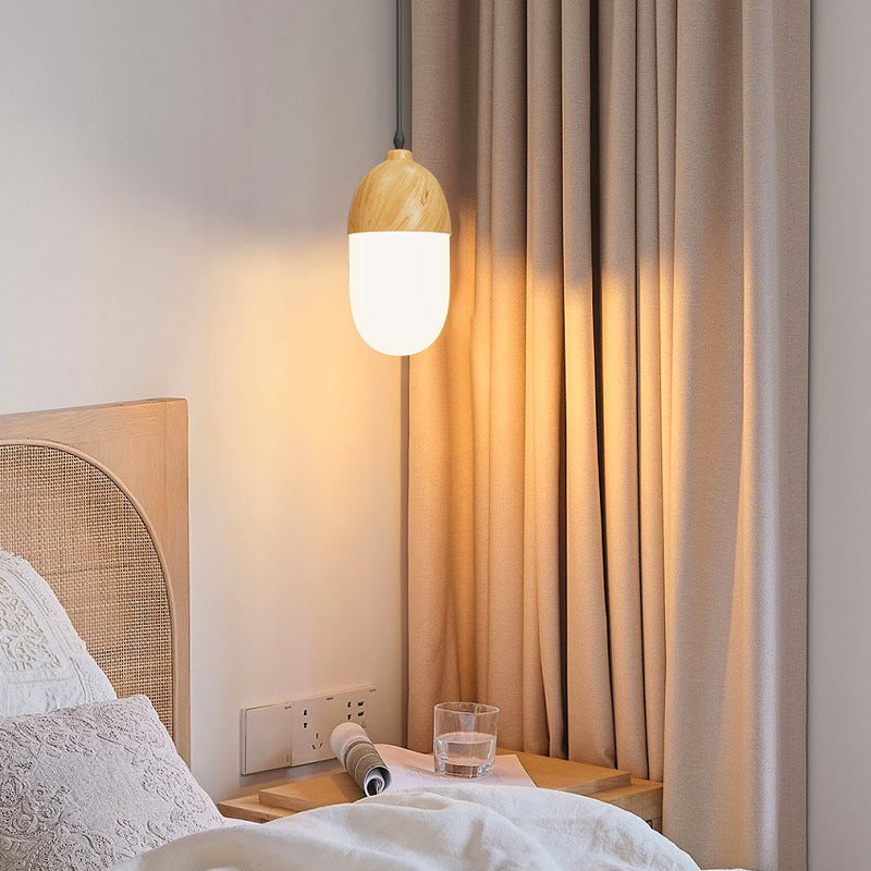 Traditional Japanese Iron Round Oval Iron 1-Light Pendant Light For Living Room & Bedroom