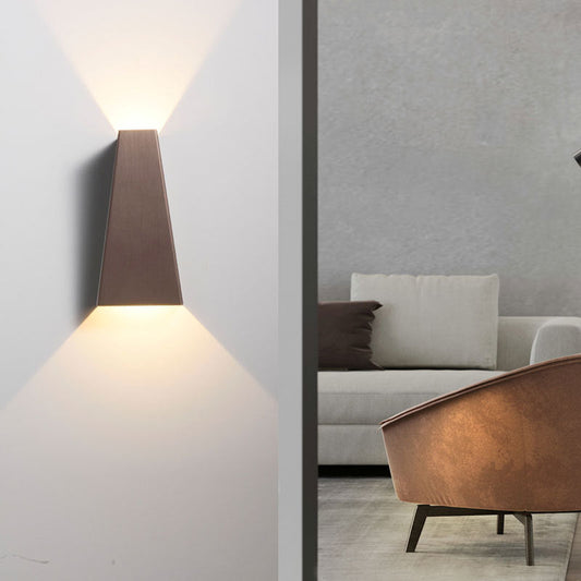 Modern Minimalist Brushed Aluminum Geometric Square LED Wall Sconce Lamp For Living Room