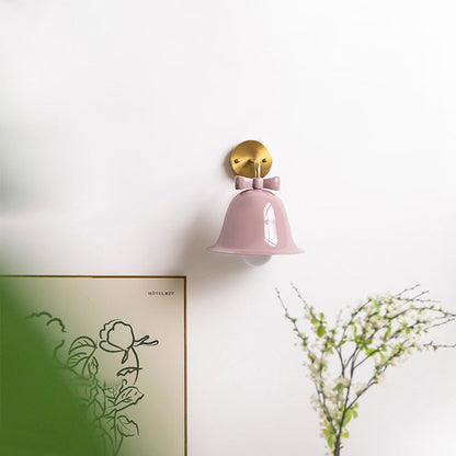 Traditional French Bell Butterfly Round Iron 1-Light Wall Sconce Lamp for Living Room
