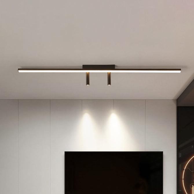 Modern Minimalist Long Strip Iron Acrylic LED Spotlight Flush Mount Ceiling Light