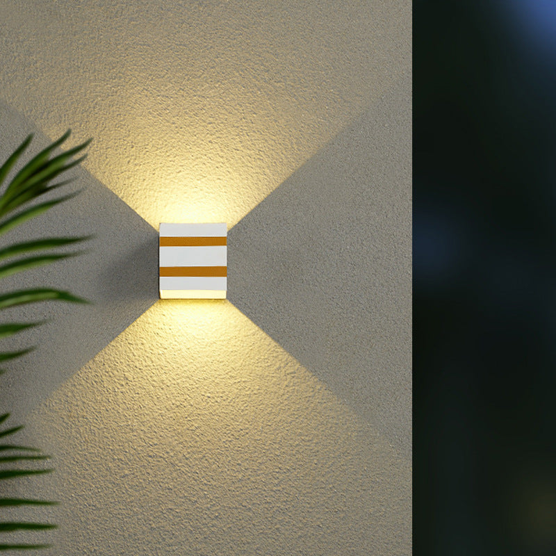 Modern Minimalist Square Cube Aluminum Waterproof LED Wall Sconce Lamp For Outdoor