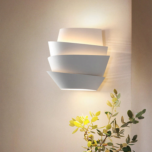 Nordic Minimalist Layers Half Cylinder Iron 2-Light Wall Sconce Lamp