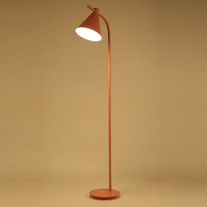 Contemporary Nordic Round Macaron Metal 1-Light Standing Floor Lamp For Living Room