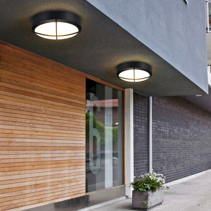 Modern Minimalist Round Aluminum Acrylic Outdoor Waterproof LED Flush Mount Ceiling Light For Outdoor Patio