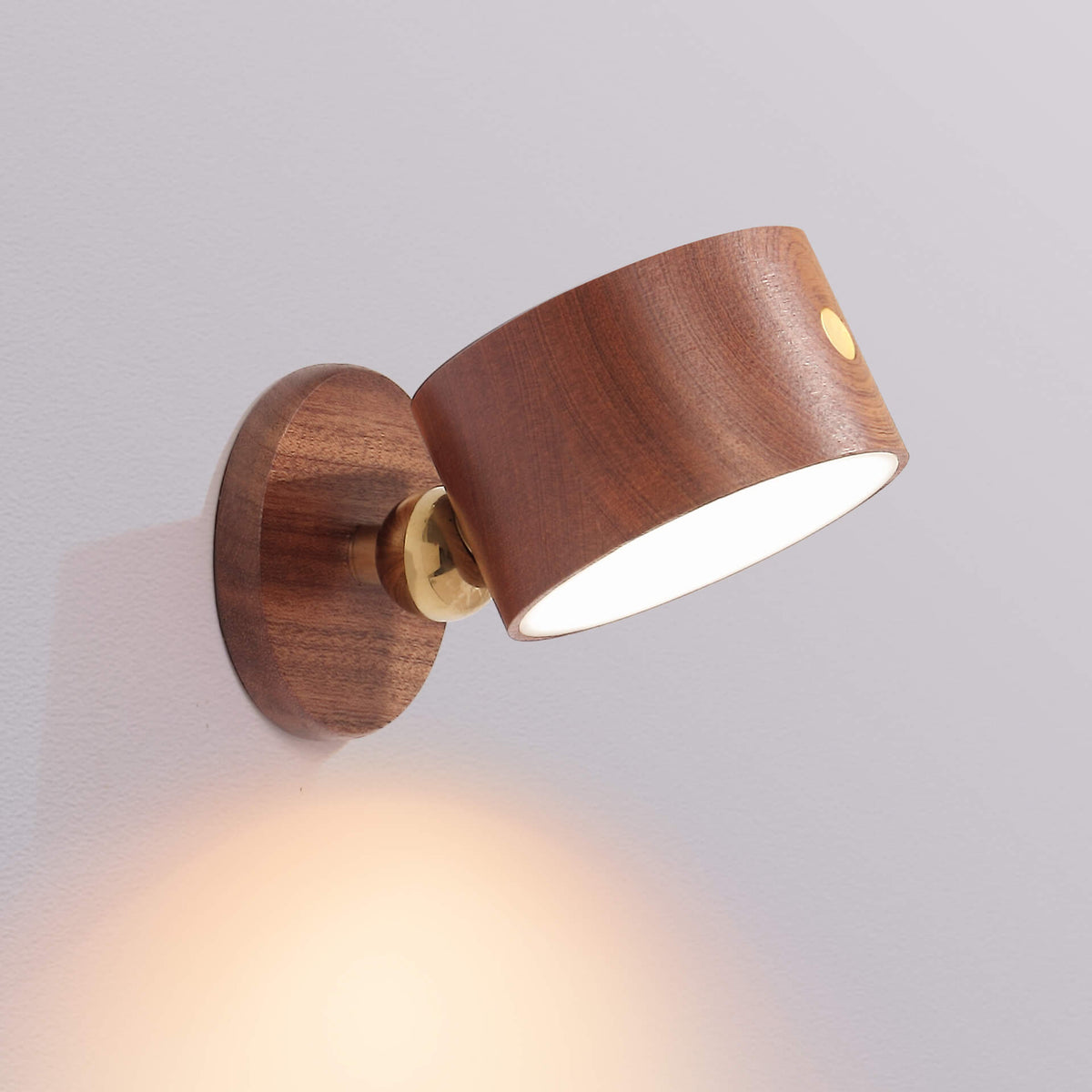 Simple Wooden USB Rechargeable Touch Magnetic LED Night Light Wall Sconce Lamp
