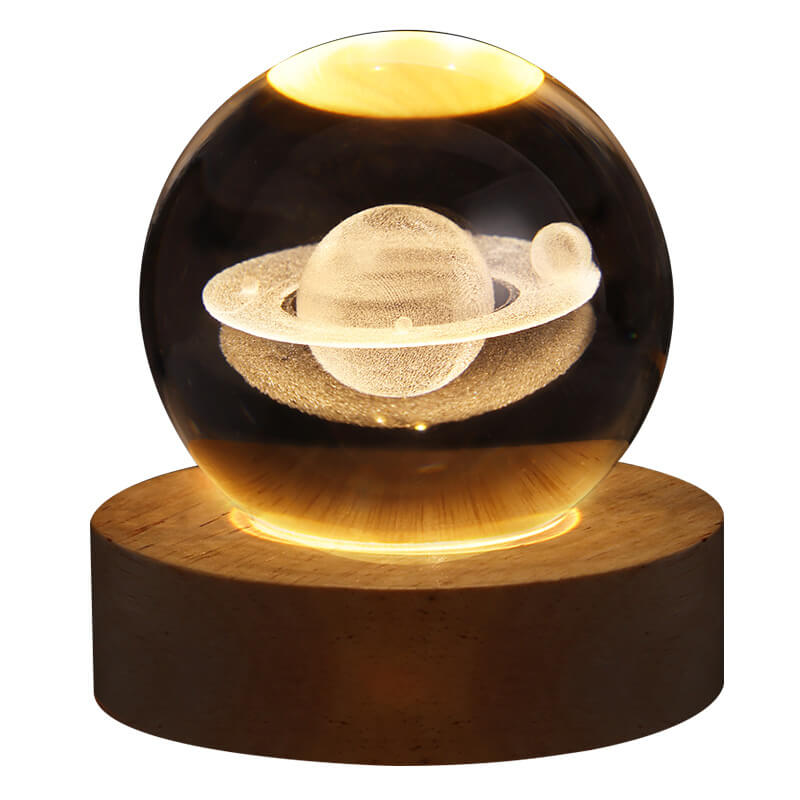 Contemporary Creative Star System Crystal Ball USB LED Night Light Table Lamp For Bedroom