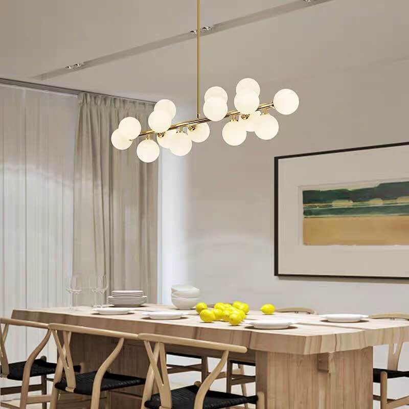 Modern Luxury Magic Bean Iron Glass Ball 16-Light Island Light Chandelier For Dining Room