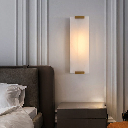 Contemporary Nordic Copper Marble Strip Design 3-Light Wall Sconce Lamp for Living Room