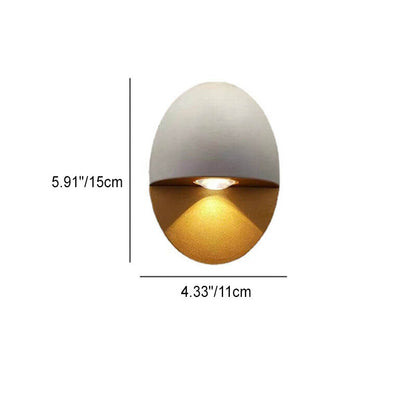 Modern Minimalist Oval Shape Aluminum Outdoor Waterproof LED Wall Sconce Lamp for Outdoor Patio