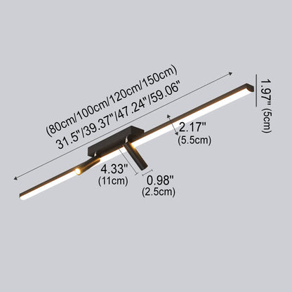 Modern Minimalist Long Strip Iron Acrylic LED Spotlight Flush Mount Ceiling Light