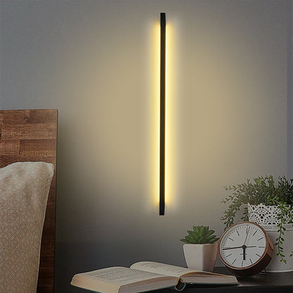 Modern Simplicity Long Strip Iron Silicone LED Wall Sconce Lamp for Living Room