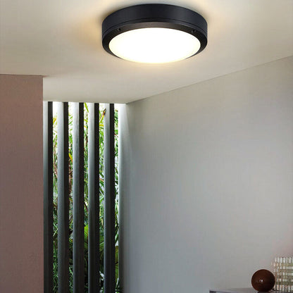 Modern Minimalist Round Aluminum Acrylic Outdoor Waterproof LED Flush Mount Ceiling Light For Outdoor Patio