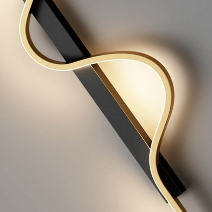 Modern Minimalist Long Wave Design Aluminum Iron LED Wall Sconce Lamp For Living Room