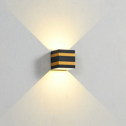 Modern Minimalist Square Cube Aluminum Waterproof LED Wall Sconce Lamp For Outdoor